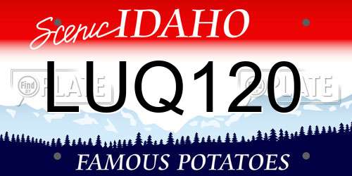 LUQ120 Idaho License Plate