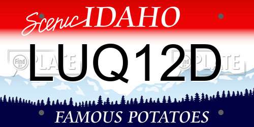 LUQ12D Idaho License Plate