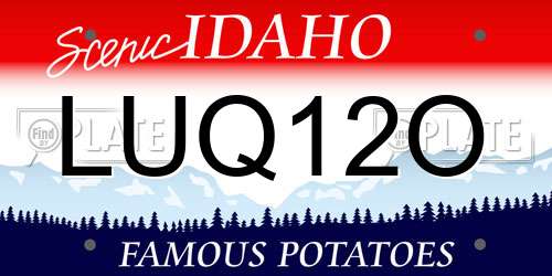 LUQ12O Idaho License Plate