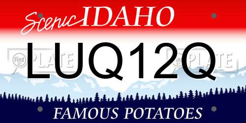 LUQ12Q Idaho License Plate