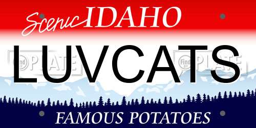LUVCATS Idaho License Plate