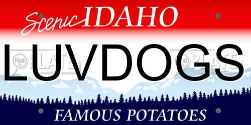 LUVDOGS Idaho License Plate
