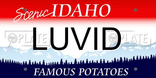 LUVID Idaho License Plate
