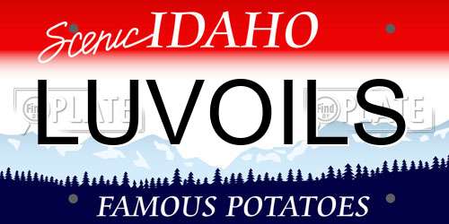 LUVOILS Idaho License Plate