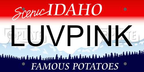 LUVPINK Idaho License Plate