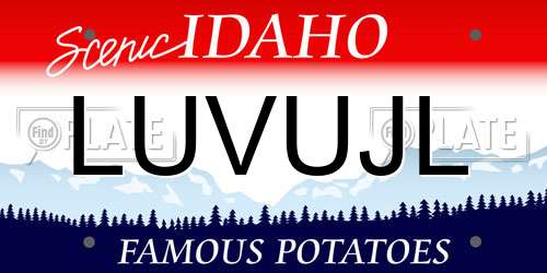 LUVUJL Idaho License Plate
