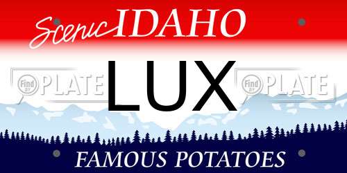 LUX Idaho License Plate