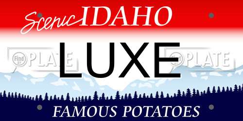 LUXE Idaho License Plate