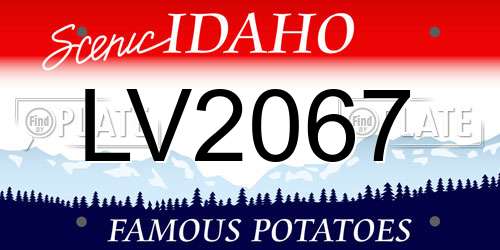 LV2067 Idaho License Plate