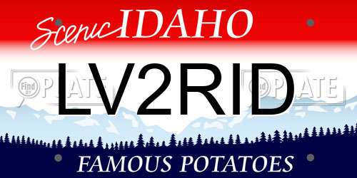 LV2RID Idaho License Plate