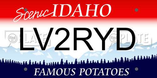 LV2RYD Idaho License Plate