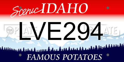 LVE294 Idaho License Plate