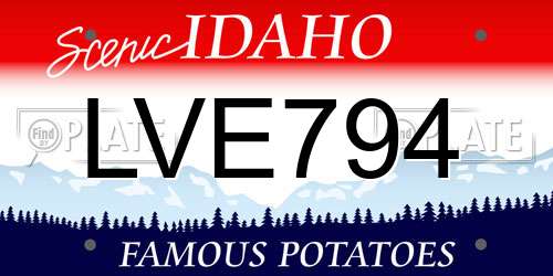 LVE794 Idaho License Plate