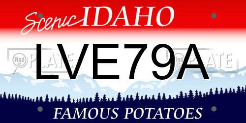 LVE79A Idaho License Plate