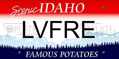 LVFRE Idaho License Plate