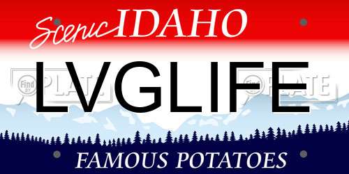 LVGLIFE Idaho License Plate
