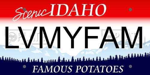 LVMYFAM Idaho License Plate