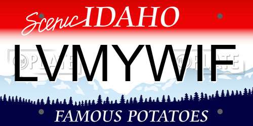 LVMYWIF Idaho License Plate