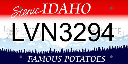 LVN3294 Idaho License Plate