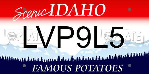 LVP9L5 Idaho License Plate