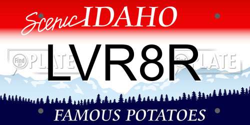 LVR8R Idaho License Plate