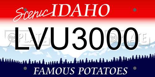 LVU3000 Idaho License Plate