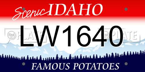 LW1640 Idaho License Plate