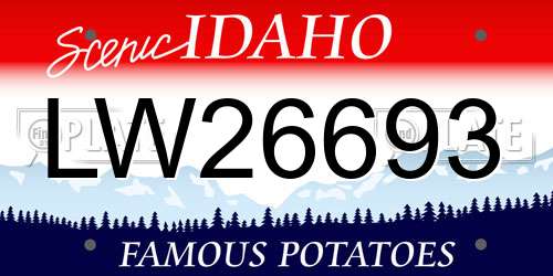 LW26693 Idaho License Plate