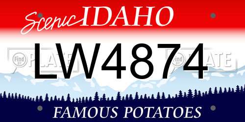 LW4874 Idaho License Plate