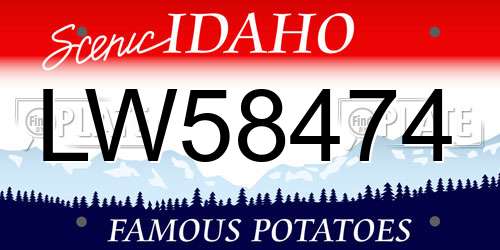 LW58474 Idaho License Plate