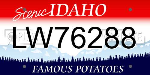 LW76288 Idaho License Plate