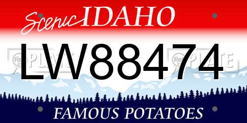 LW88474 Idaho License Plate