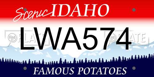 LWA574 Idaho License Plate
