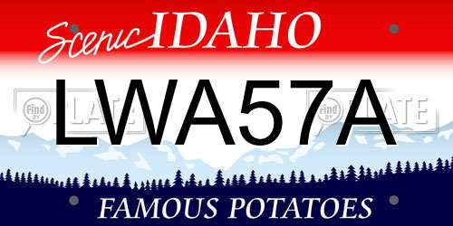 LWA57A Idaho License Plate