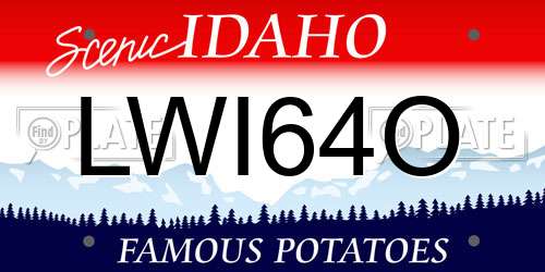 LWI64O Idaho License Plate