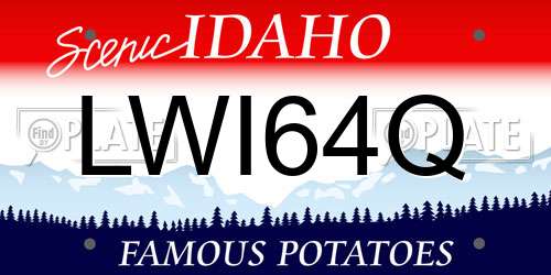 LWI64Q Idaho License Plate