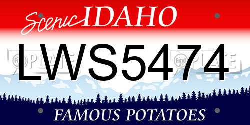 LWS5474 Idaho License Plate