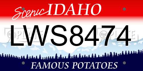 LWS8474 Idaho License Plate