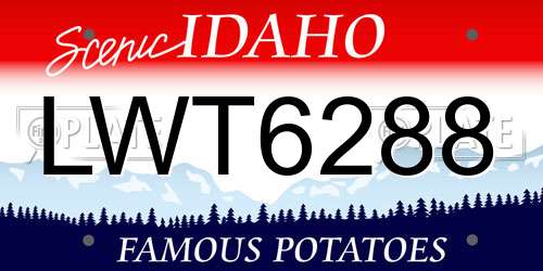 LWT6288 Idaho License Plate