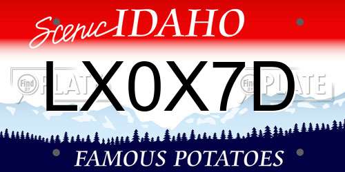 LX0X7D Idaho License Plate
