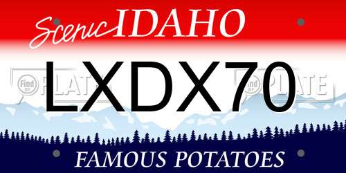 LXDX70 Idaho License Plate