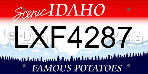 LXF4287 Idaho License Plate