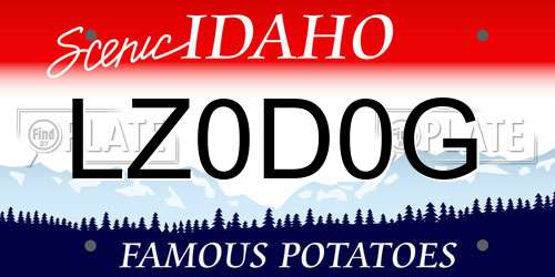 LZ0D0G Idaho License Plate