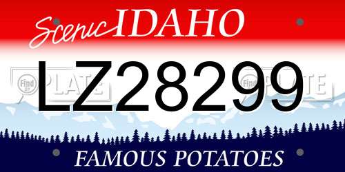 LZ28299 Idaho License Plate