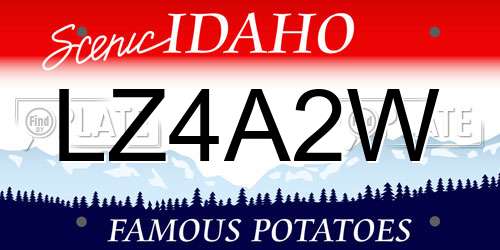 LZ4A2W Idaho License Plate