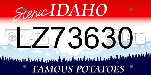 LZ73630 Idaho License Plate