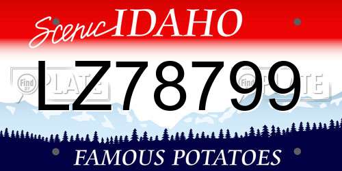 LZ78799 Idaho License Plate