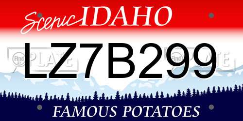 LZ7B299 Idaho License Plate