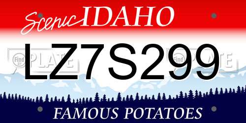 LZ7S299 Idaho License Plate