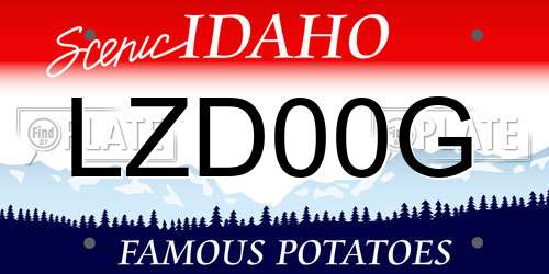 LZD00G Idaho License Plate